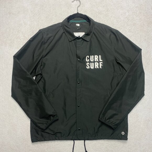 Herschel Rain Jacket Men's M Black Polyester Snap Button Lightweight - Picture 1 of 13